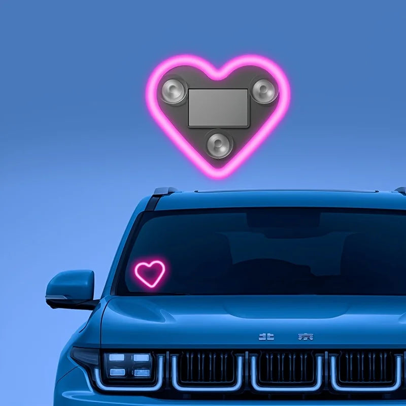 Solar LED Heart Car Window Light