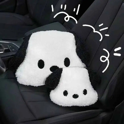 Puppy Plush Car Lumbar Pillow and Headrest Support Cushion