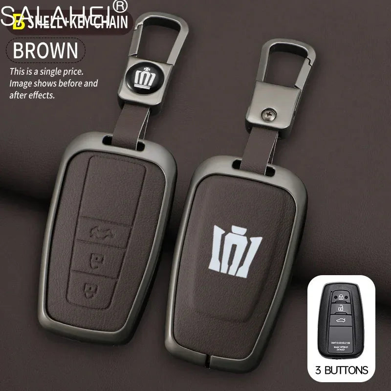 Toyota Key Cover - Zinc Alloy Case - F-brown keychain