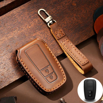 Toyota Leather Car Key Fob Cover – Camry, Corolla, RAV4 & More - 2 button Brown