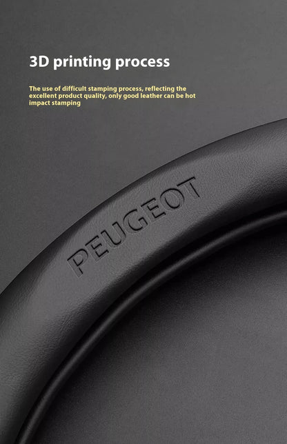 Peugeot Carbon Fiber Leather Steering Wheel Cover - Red Leather