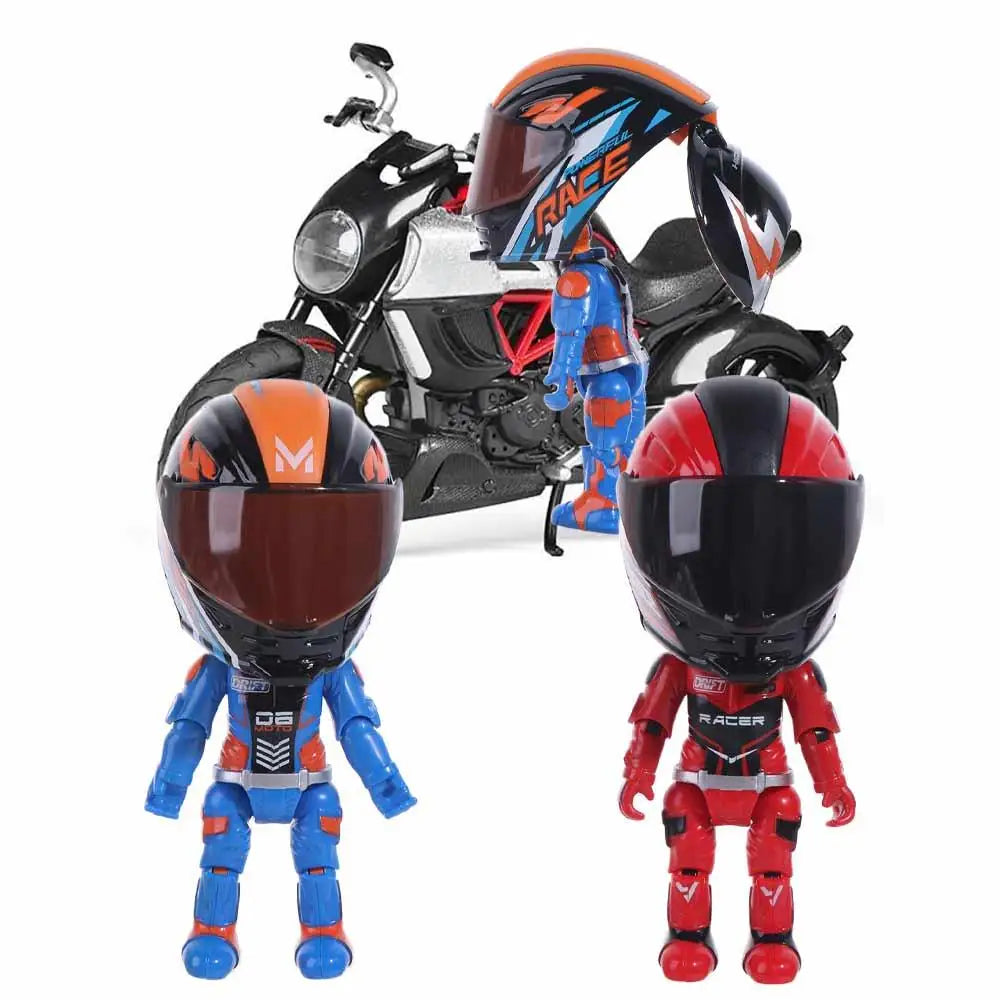 Alloy Deformation Motorcycle Rider Doll Action Figure with Movable Limbs