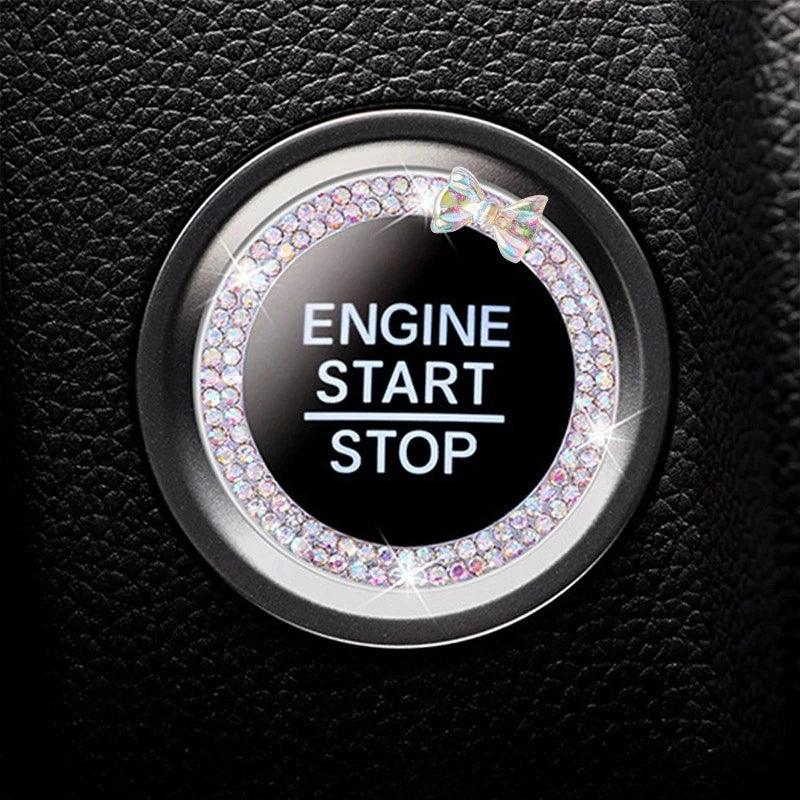 Diamond Rhinestone Car Start Button Ring Cover SUV Interior Decor