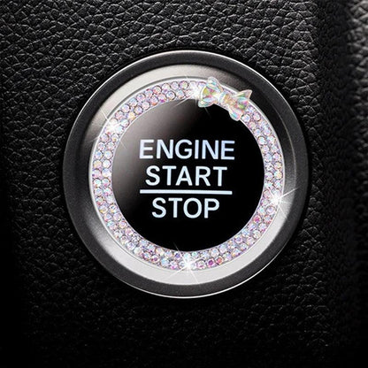 Diamond Rhinestone Car Start Button Ring Cover SUV Interior Decor