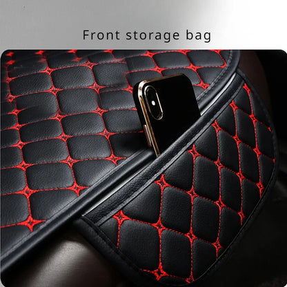Leather Car Seat Cover – Wear-Resistant, Universal Four Seasons Cushion - 1pc Black and red