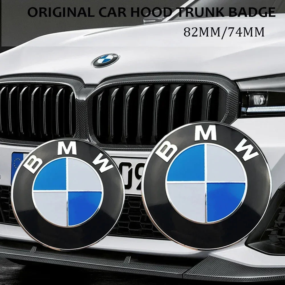 BMW Car Emblem Badge Hood & Trunk Logo 82mm / 74mm - Blue and White / 1pc 74mm