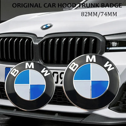 BMW Car Emblem Badge Hood & Trunk Logo 82mm / 74mm - Blue and White / 1pc 74mm