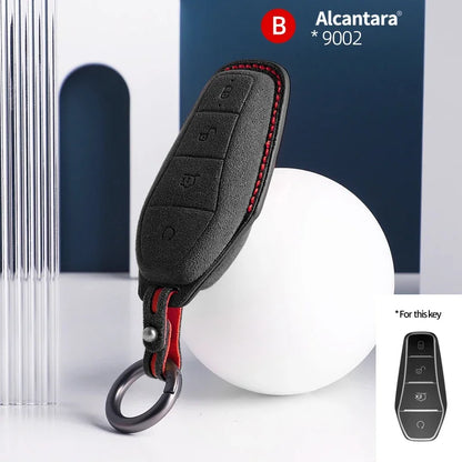 BYD Car Key Case Suede Leather Cover for Han EV Qin Song Atto 3