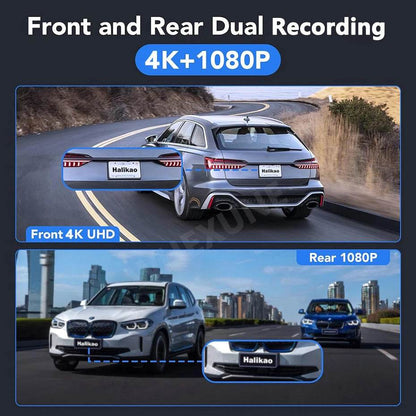 4K WIFI V22 Mini Dashcam Night Vision with Rear Camera - 