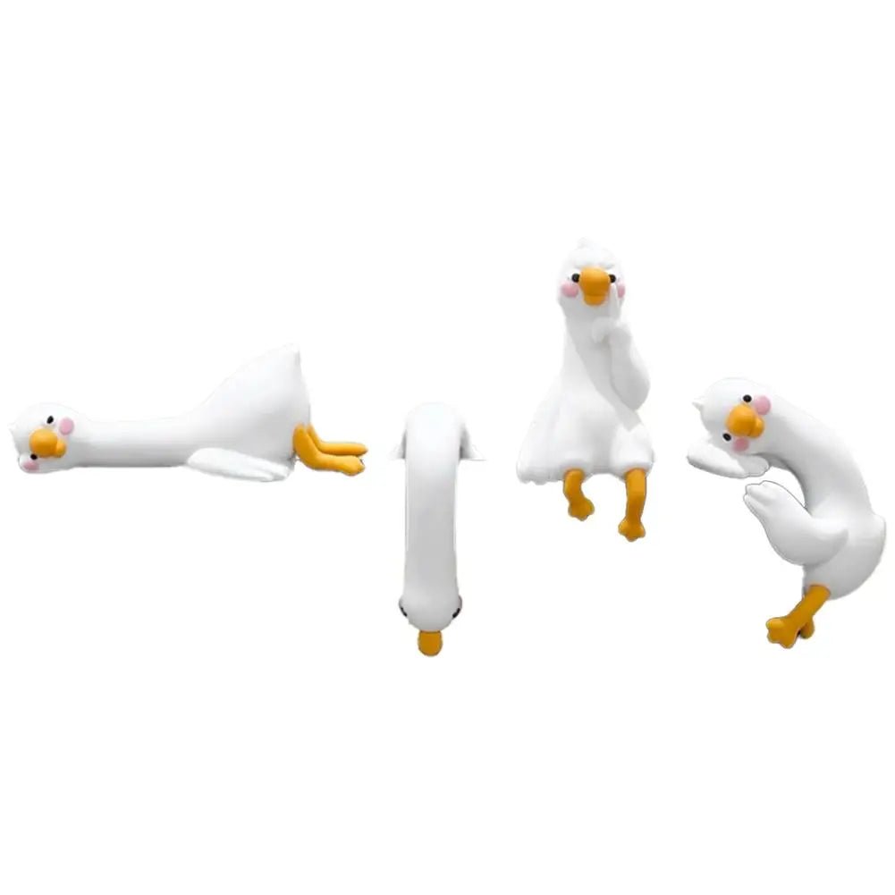 Resin Mini Goose Figurines for Car Dashboard & Desk Decor