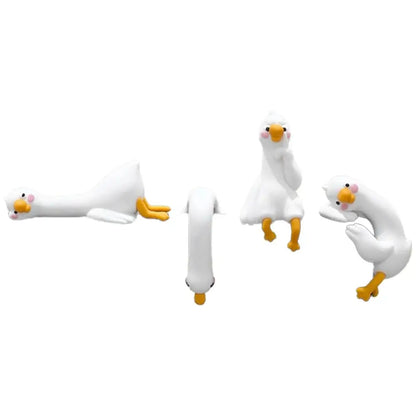 Resin Mini Goose Figurines for Car Dashboard & Desk Decor
