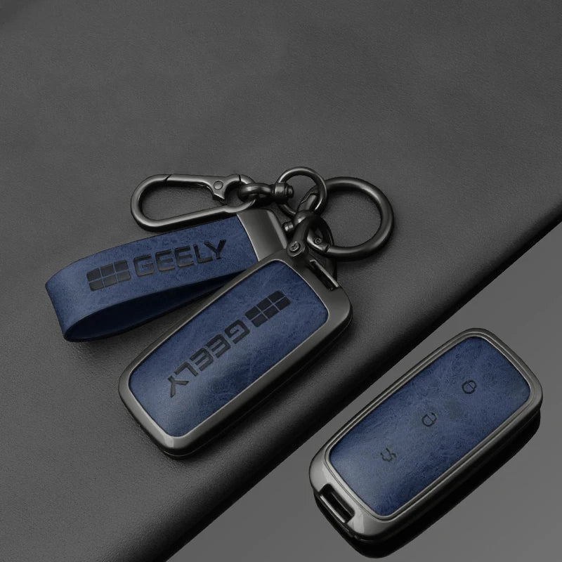 Metal Leather Car Key Case Cover for Geely Proton Vehicles