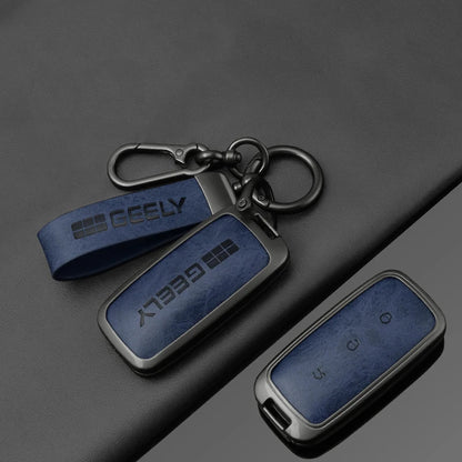 Metal Leather Car Key Case Cover for Geely Proton Vehicles