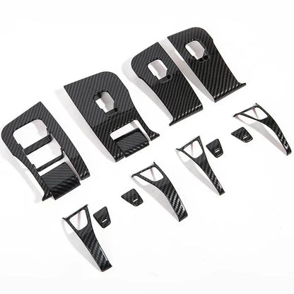 Tesla Model Y/3/3+ Highland Window Switch Button Covers – Trim Frame Stickers (2017–2024) - Matte Carbon New M3