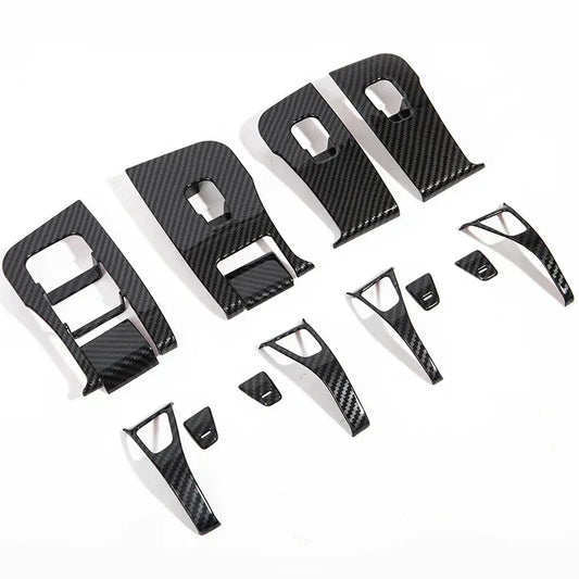 Tesla Model Y/3/3+ Highland Window Switch Button Covers – Trim Frame Stickers (2017–2024) - Matte Carbon New M3