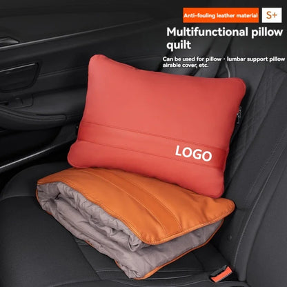 Custom Logo Car Blanket Pillow Dual-Purpose Folding Waist Cushion