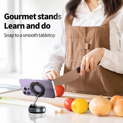 360° Magnetic Car Phone Holder – Vacuum Suction Mount - White