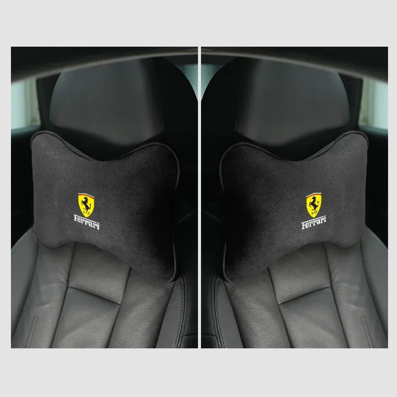 Ferrari Suede Neck Pillow - 2pc-Black