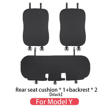 Tesla Ice Silk Seat Cushion | Model 3 & Y (2019–2025) Breathable Cover - T-M3Y-F01-white