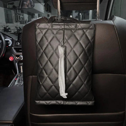 Cloud Cartoon Car Tissue Box Holder - Leather Headrest Mount Organizer