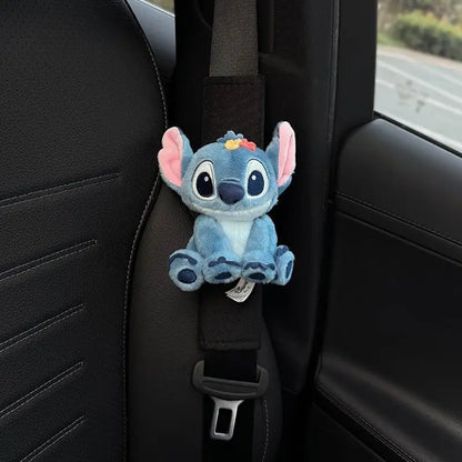 Stitch Car Seat Belt Shoulder Pads with Cute Doll Decoration