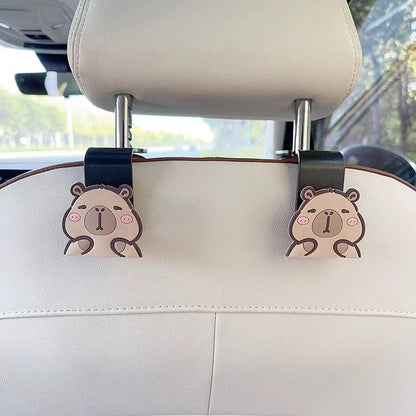 2pcs Panda Car Seat Headrest Hooks - Universal Vehicle Storage