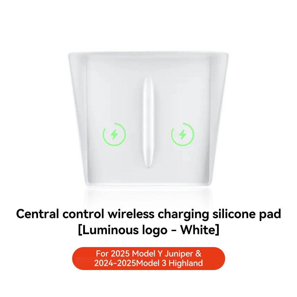 Wireless Charging Pad – Fits Tesla Model 3/Y (2021–2025 Highland/Juniper) - White