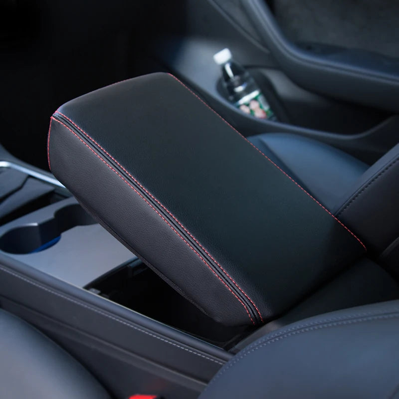 Tesla Model 3 & Model Y Armrest Cushion Cover - Black black line