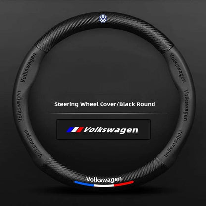 Volkswagen Carbon Fiber Steering Wheel Cover for – Golf, GTI, Passat, Tiguan, Touareg & More - Carbon red - DX