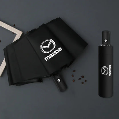 Mazda Automatic Foldable Car Umbrella | Portable Sun & Rain Cover - 