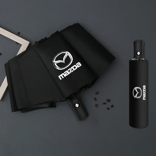 Mazda Automatic Foldable Car Umbrella | Portable Sun & Rain Cover - 