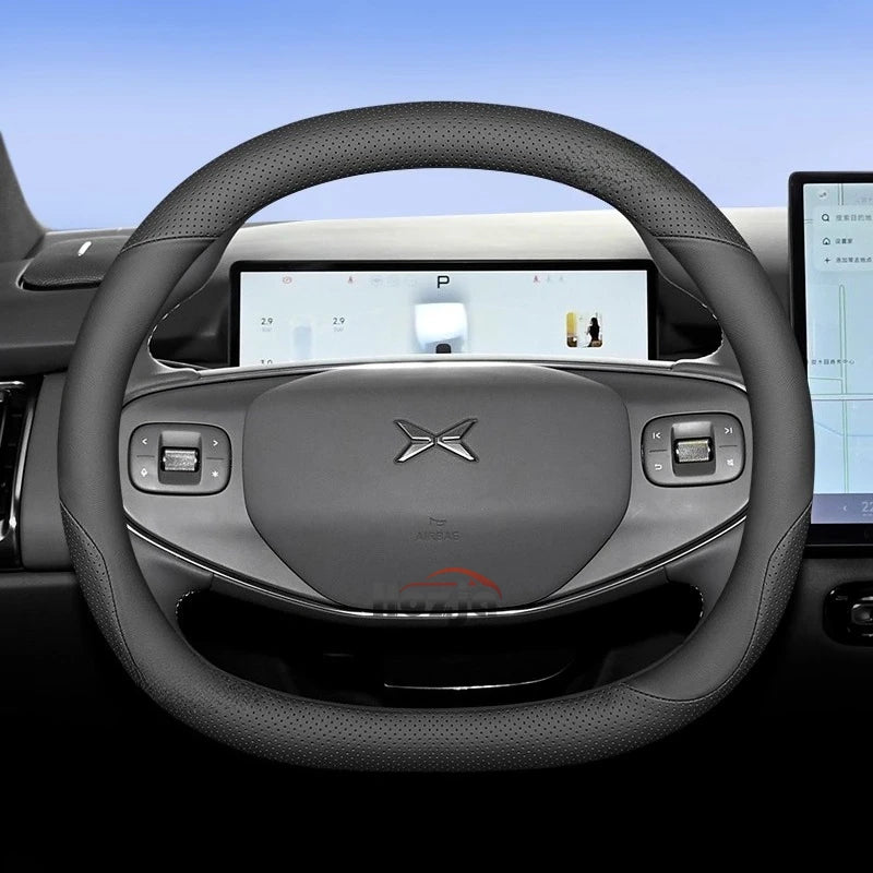 XPeng Two-Tone Double-D Steering Wheel Cover - Black