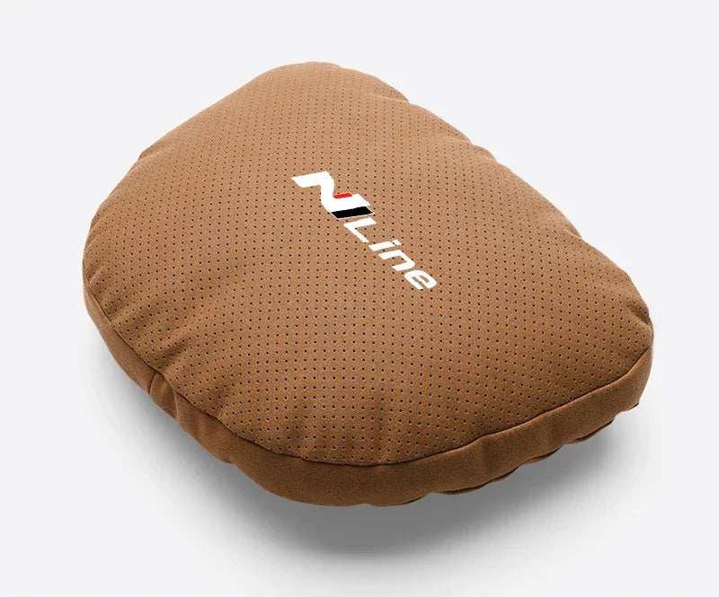 Hyundai N Line Soft Car Neck Headrest & Lumbar Support Pillow - Cognac Headrest