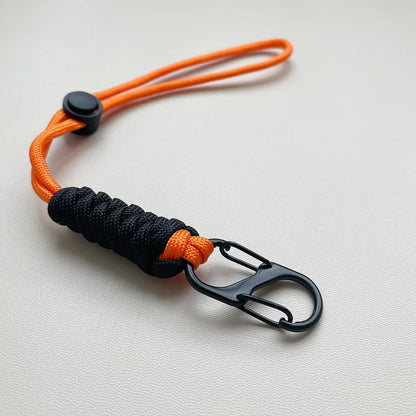 Hand Woven Paracord Keychain Wrist Strap with Quick Release Buckle