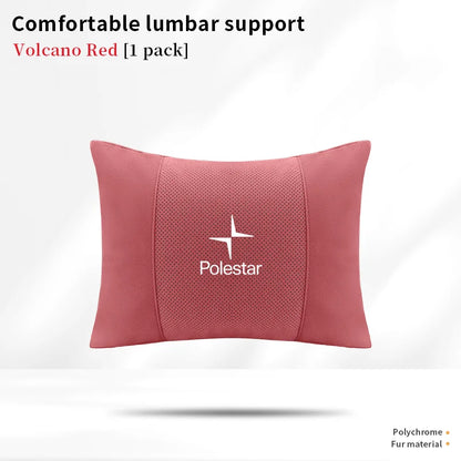 Polestar Car Headrest Neck & Lumbar Support Cushion - Red-Lumbar
