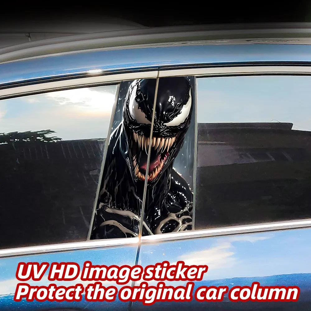 Venom Car Stickers – B-Pillar Center Column Vinyl Decals, Waterproof & Scratch-Proof - 1