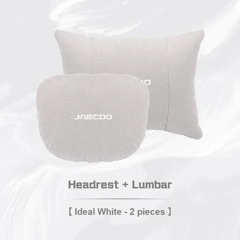 Jaecoo Breathable Suede Neck & Lumbar Support Pillow - set white