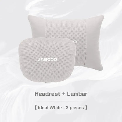 Jaecoo Breathable Suede Neck & Lumbar Support Pillow - set white
