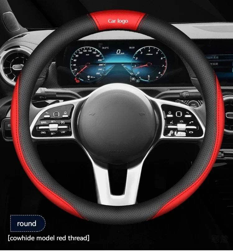 Changan Leather Steering Wheel Cover for UNI-K UNI-T CS15 CS35 CS55 CS75 CS85 CS95 Alsvin CX70 - 