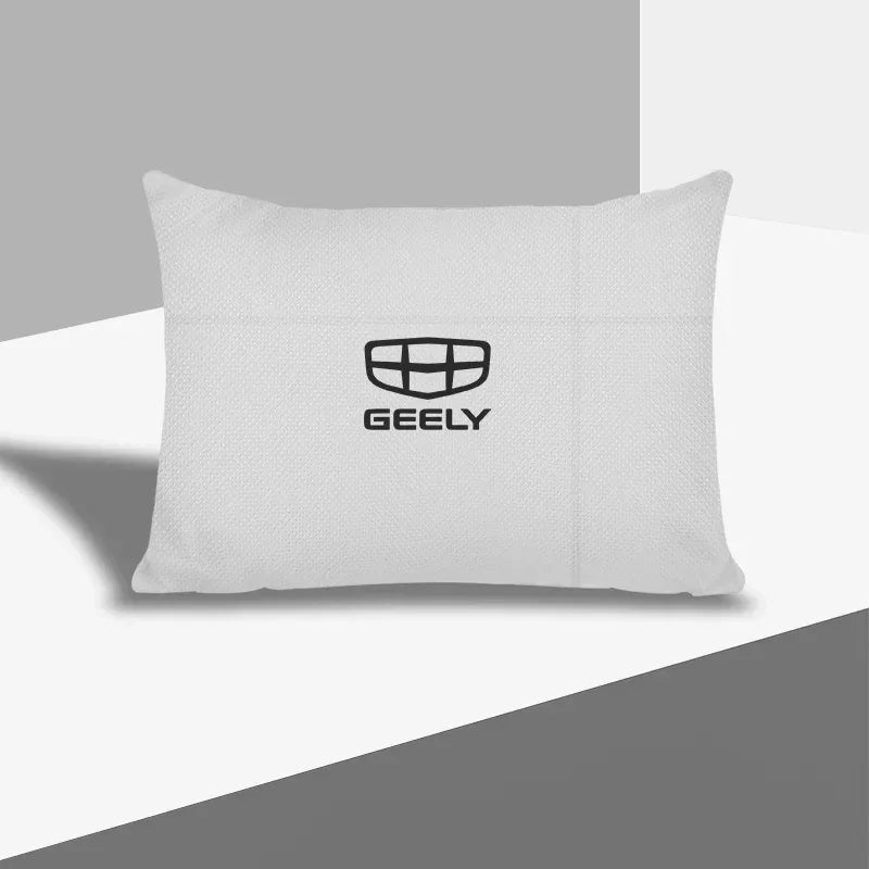 Geely Car Headrest & Lumbar Support Pillow - Waist white