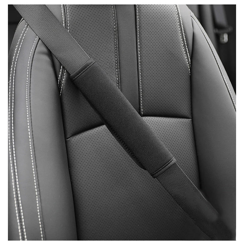 Leather Seat Belt Shoulder Pads – Breathable Safety Covers & Cushion Protection - 1