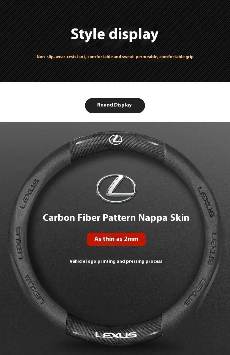 Lexus ES RX NX IS GS Suede Carbon Fiber Steering Wheel Cover - Ventilate Carbon