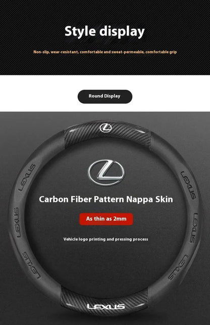 Lexus ES RX NX IS GS Suede Carbon Fiber Steering Wheel Cover - Ventilate Carbon