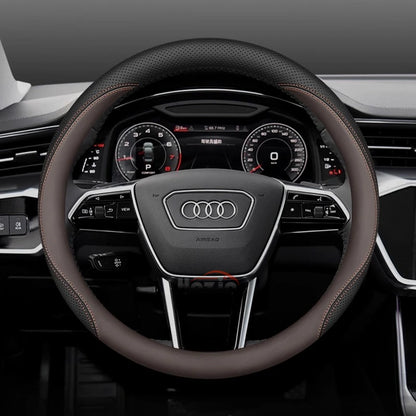 Leather Car Steering Wheel Cover for New Audi A3 8y Q7 q5 A5 B10 A1 rs3 s3 Sq5 Q8 Q4 Q3 A6 Etron 2025 Interior Accessories