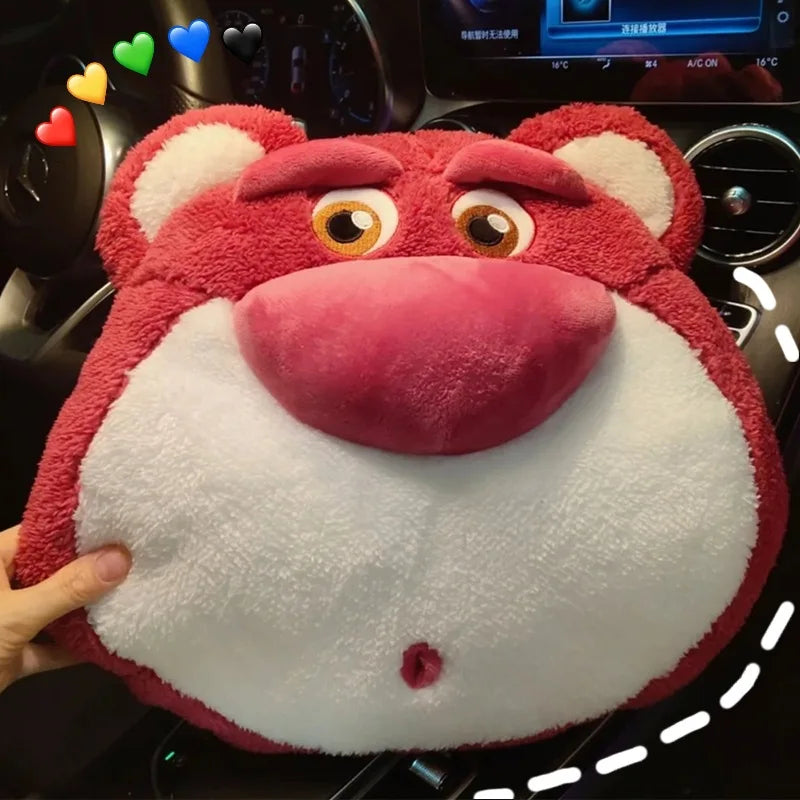 Strawberry Bear Car Headrest and Lumbar Pillow