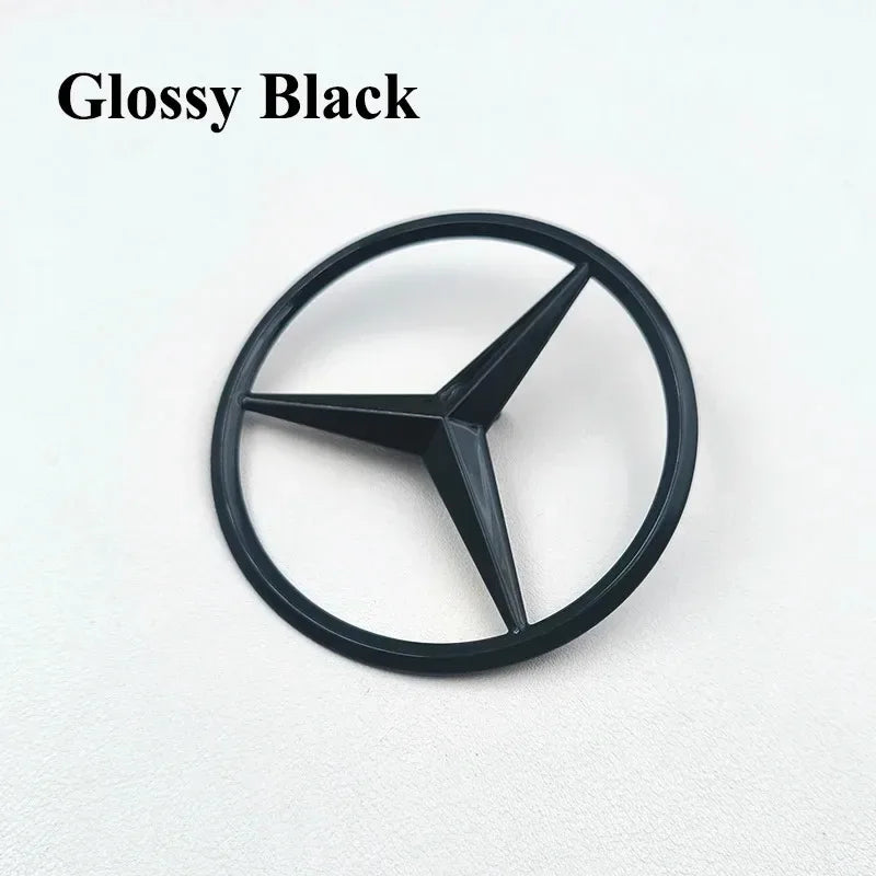 Mercedes-Benz 3D Star Rear Trunk Emblem Badge - Glossy Black / B W246 80mm