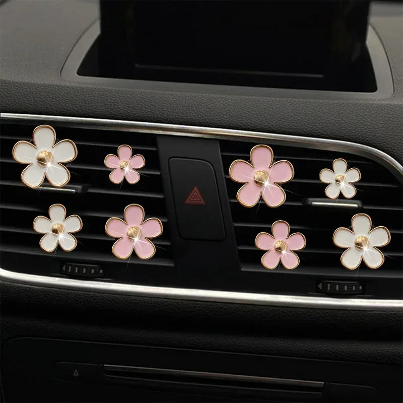 Cute Flower Car Air Vent Perfume Clip Air Freshener - Pink