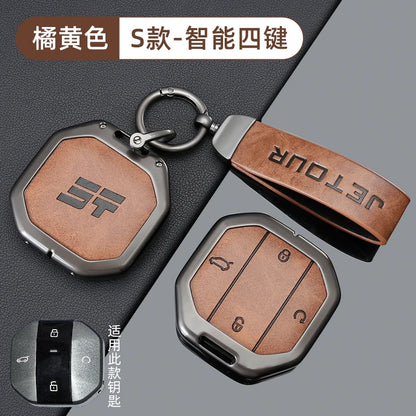 Zinc Alloy Leather Key Case for Chery Jetour Traveller T1 T2