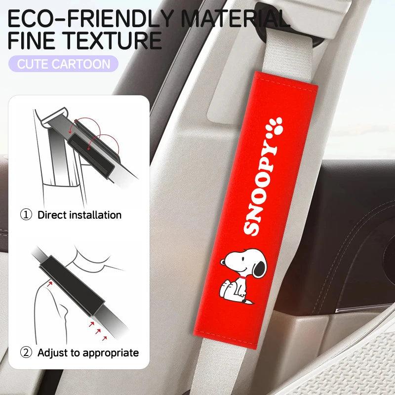Universal Snoopy Car Seat Belt Cover Soft Padded Auto Protector