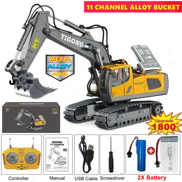 4WD RC Excavator & Dump Truck – Remote Control Construction Vehicles - Dump 1Battery